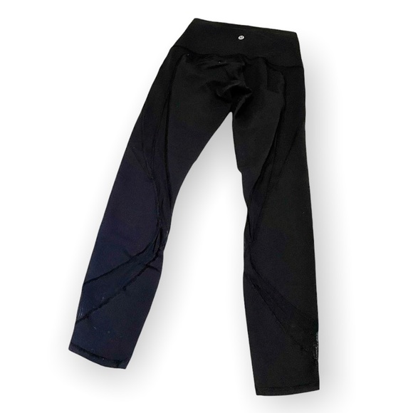 Lululemon 4 wunder unders leggings black mesh special edition active yoga luon - Picture 2 of 7